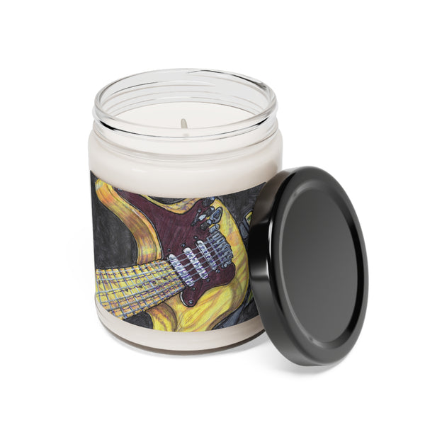 Scented Soy Candle, 9oz - Guitar Portrait - Clean Cotton scent