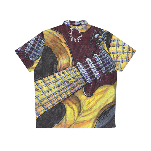 Guitar Portrait - Men's Hawaiian Shirt (AOP)