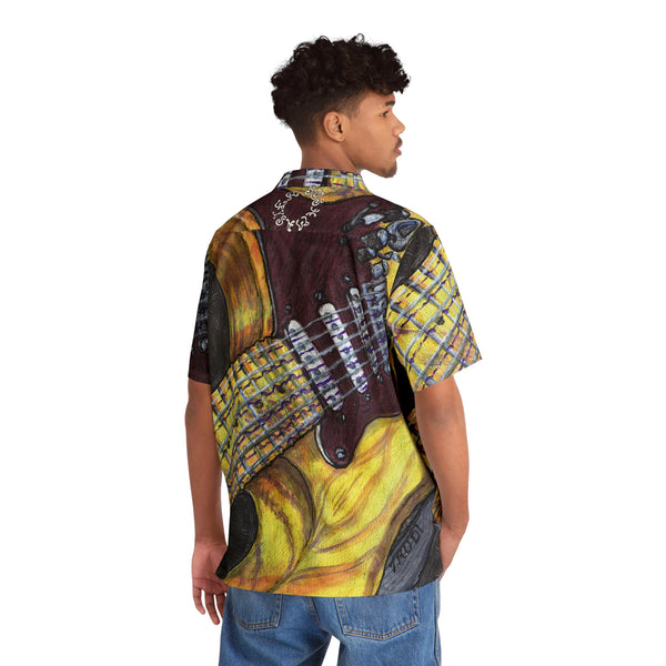 Guitar Portrait - Men's Hawaiian Shirt (AOP)